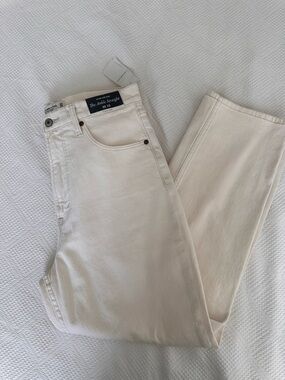 Abercrombie & Fitch Cream Straight-Leg Women's Jeans